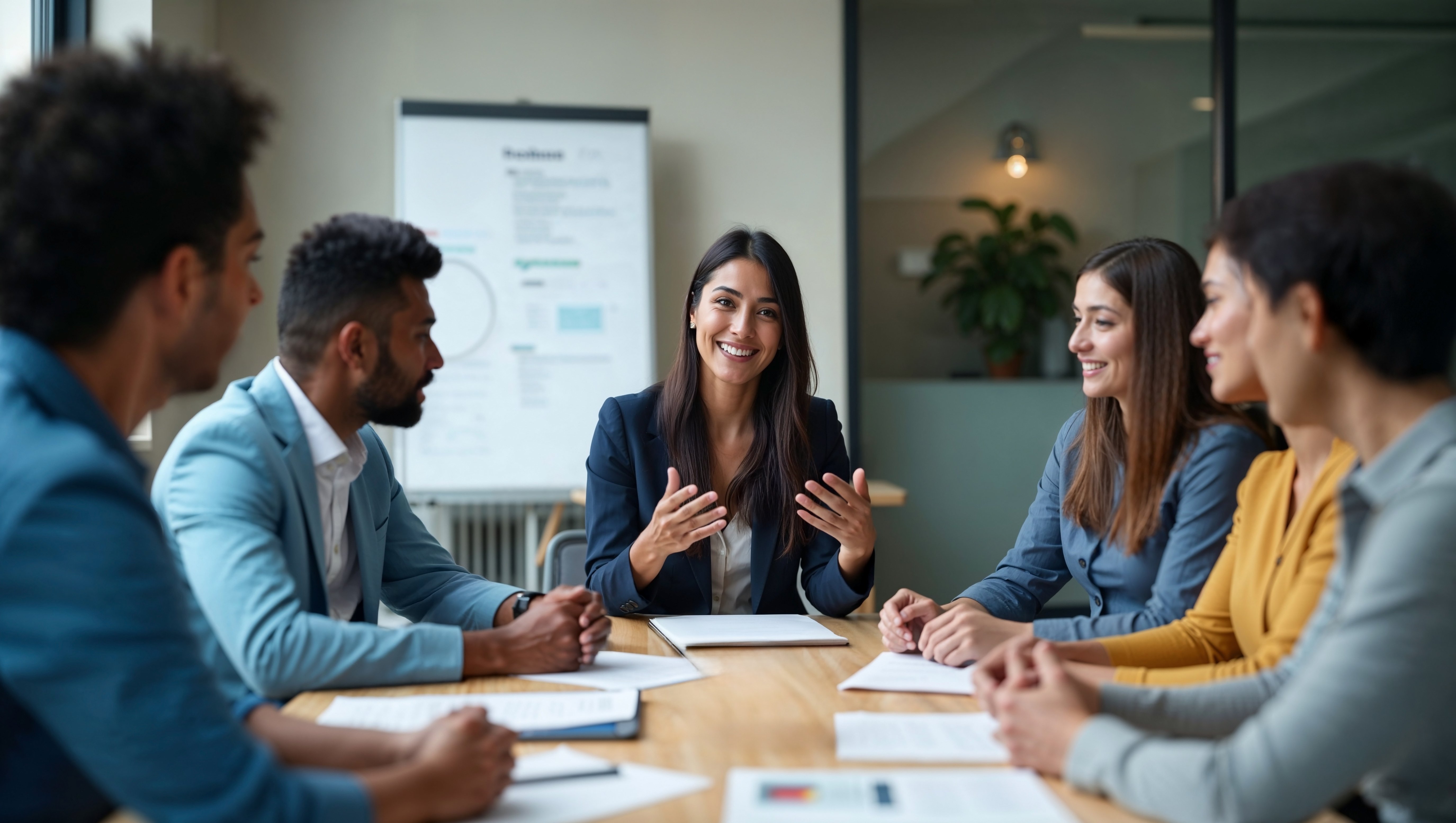 business meeting talking about metrics
