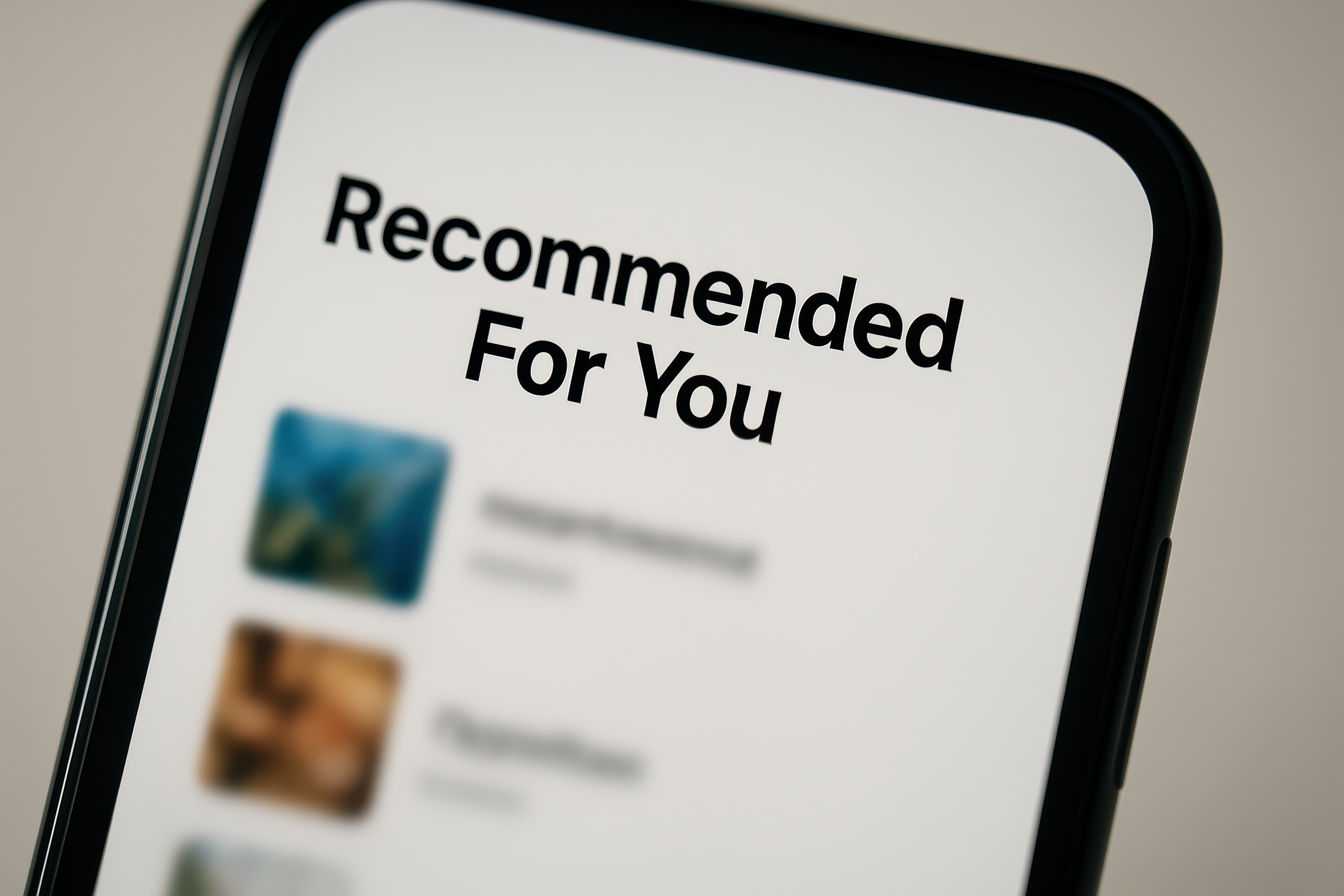 recommended for you personalization on phone