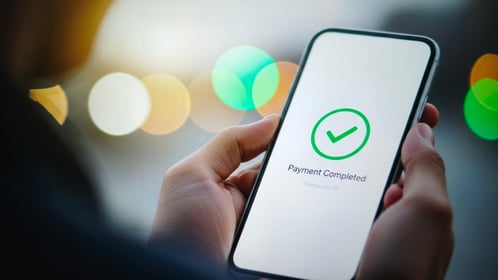 payment complete icon on phone