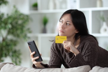 buyer contemplating recent purchase