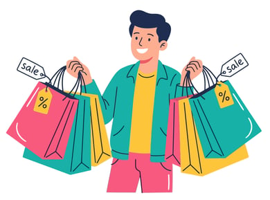 shopper getting discounts is happy about member reward program