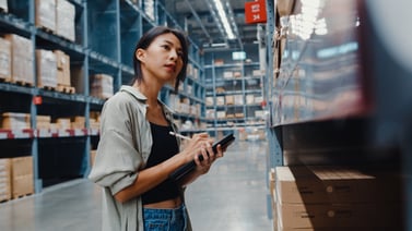 Woman takes inventory of a retail reward program