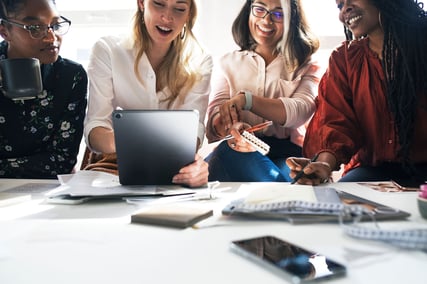 happy employee business meeting about a customer reward program