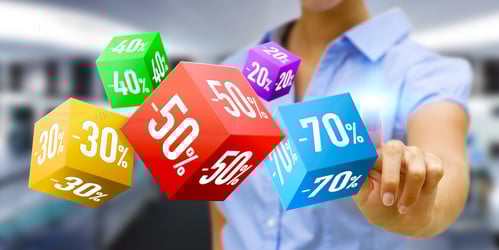 woman chooses her discount