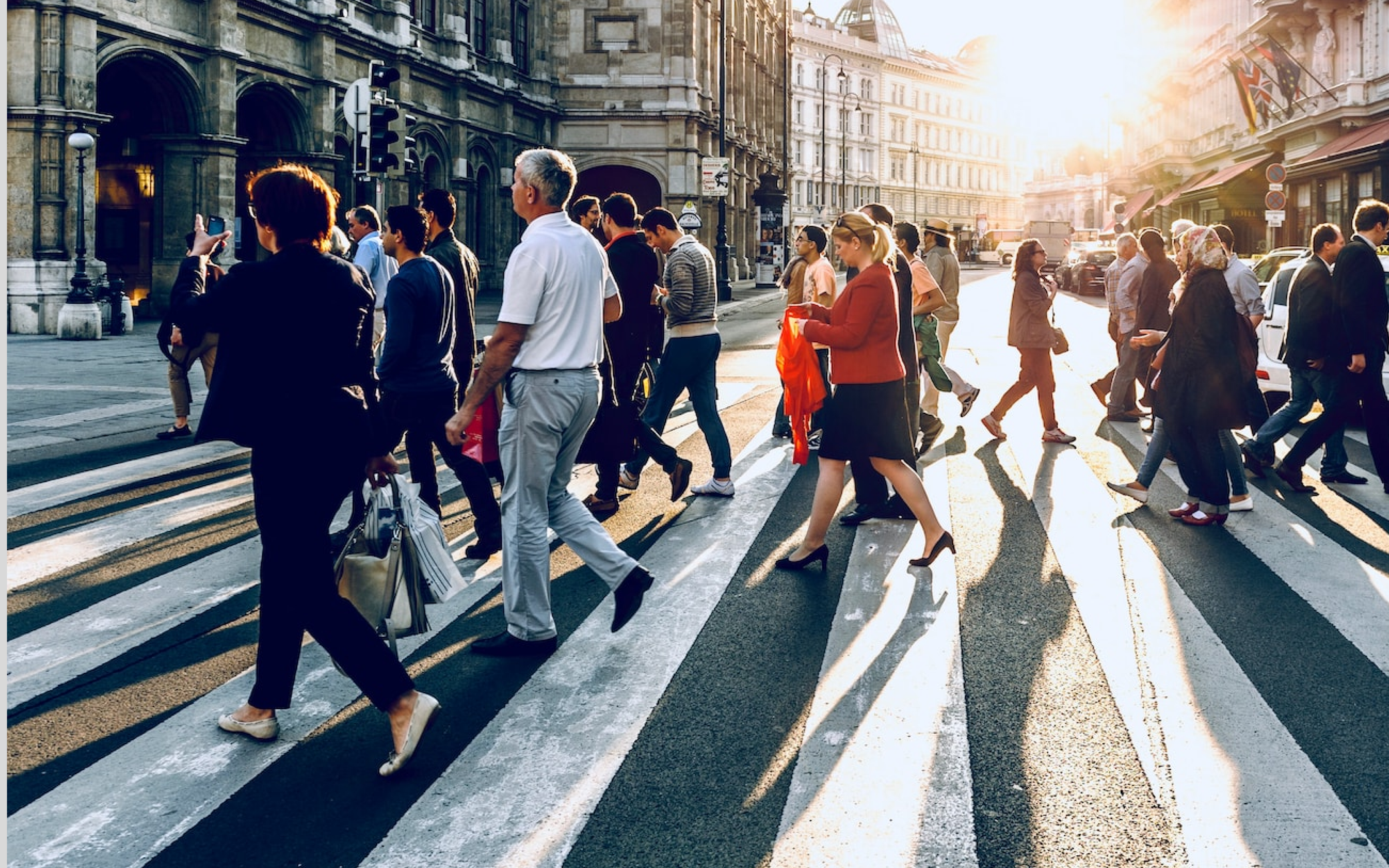 People walking on crosswalk